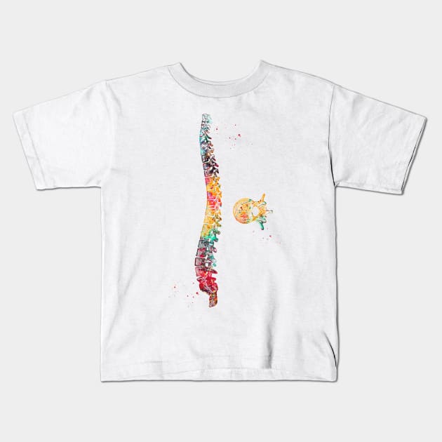 Spine with vertebra Kids T-Shirt by erzebeth